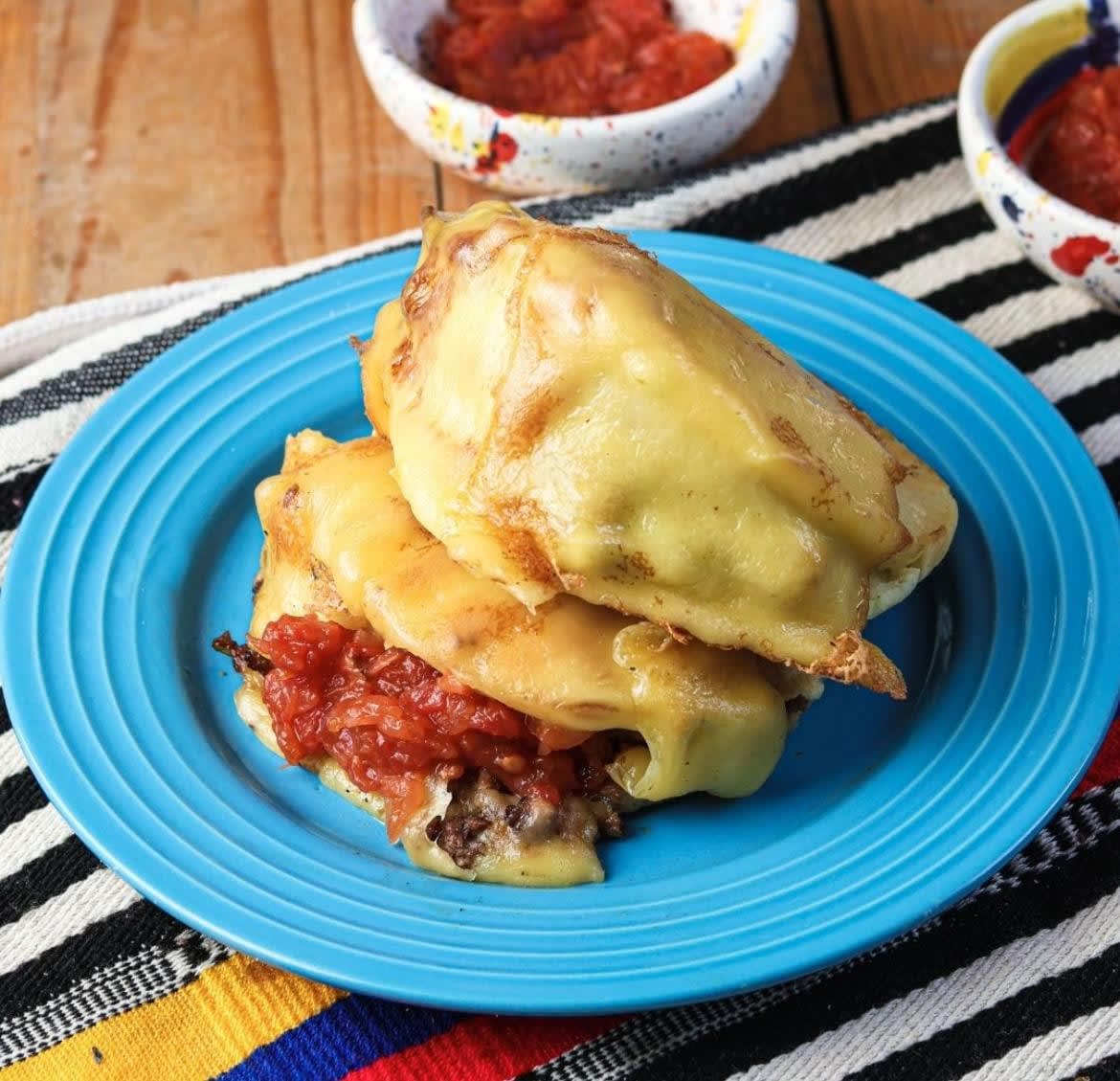 Arepa rellena de Carne