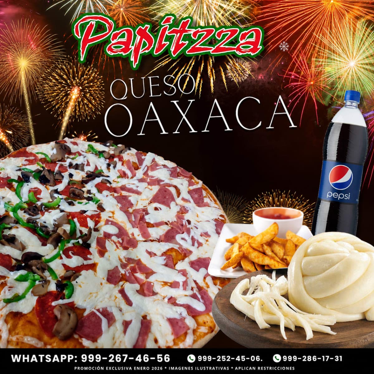 Pizza de queso oaxaca